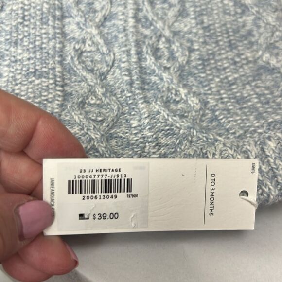 Janie and Jack 100047777 Blue The Cozy Cable Knit Baby Pant size 0-3 months NWT - Picture 5 of 10